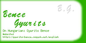 bence gyurits business card